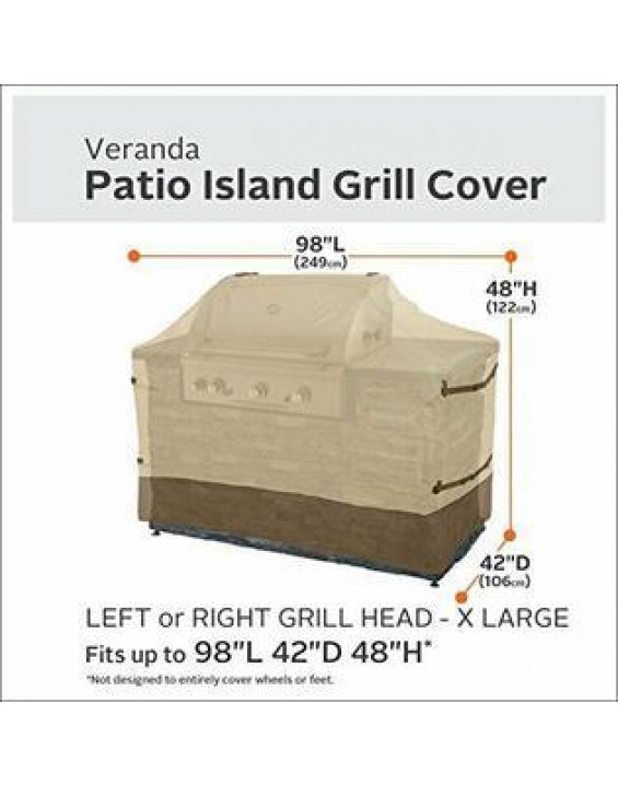Classic Accessories Veranda Water-Resistant 98 Inch Island BBQ Grill Head Cover