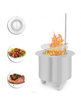 Taishi Double Fire Pit Patio Burner BBQ Grill Wood-Burning Smoke-less Stove Barbecue