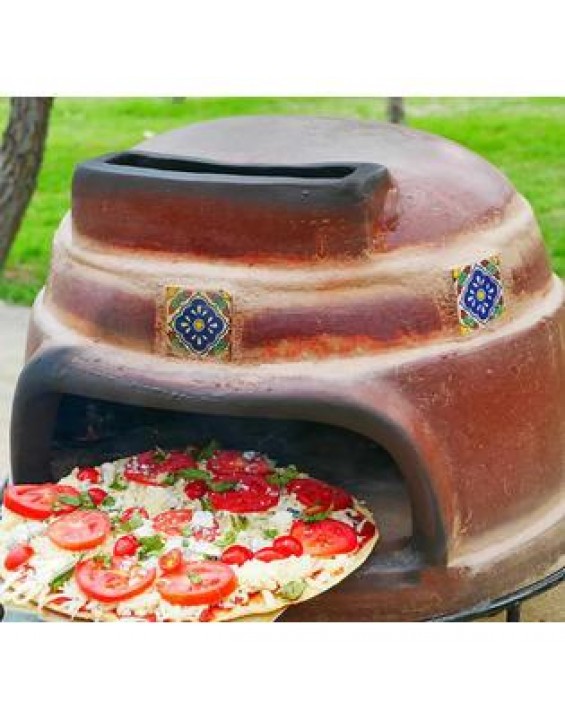 Ravenna Outdoor Pizza Oven Wood Fire Backyard Rustic Clay Oven Patio Portable Countertop