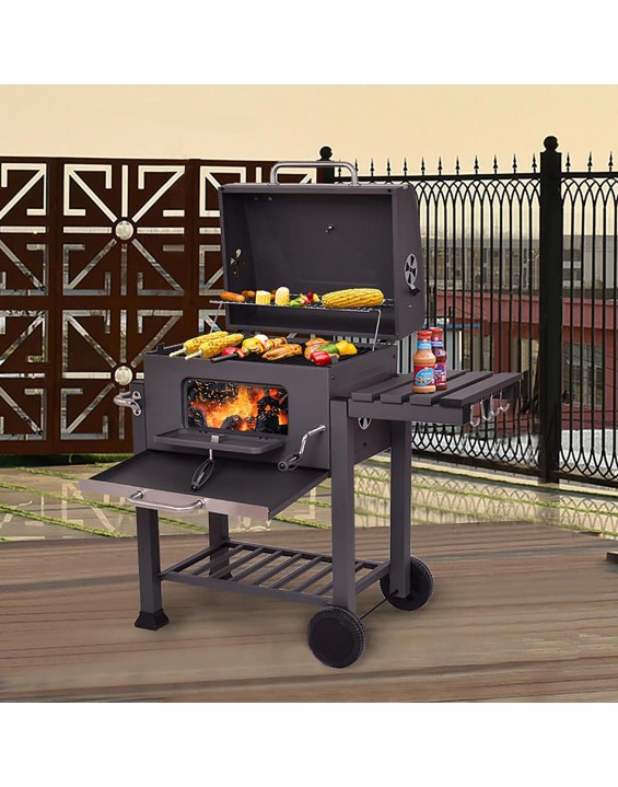 Goplus Charcoal Grill Barbecue BBQ Grill Outdoor Patio Backyard Cooking Wheels Portable