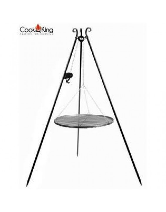 CookKing Cook King 111353 89.01cm Black Steel Grate Grill - Tripod with Reel