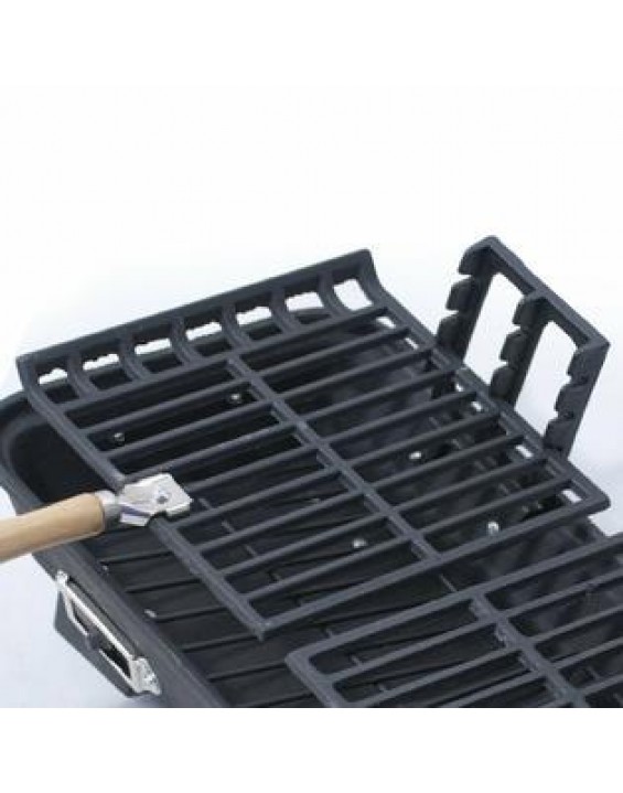 Branded Hibachi Charcoal Grill BBQ Adjustable Cooking Grid Air Vent Cast Iron 10x18inch