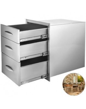 VEVOR 14.8X21 BBQ Drawer Outdoor Kitchen Drawers Walled Stainless Steel Square