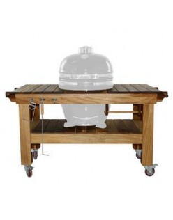 All Pro All-Pro KGA1901 Outdoor Ceramic Kamado Charcoal Grill Teakwood Table