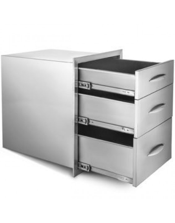 VEVOR 14.8?X21? Three Drawer Built-In Storage Unit, BBQ Island, Outdoor Kitchen, USA