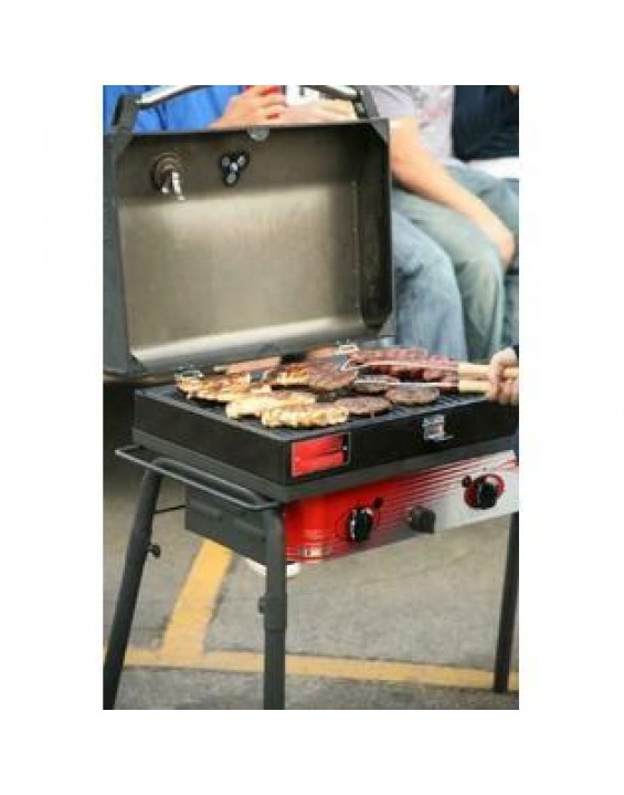 Camp Chef Portable Propane  Grill in Red Big  3-Burner Folding Shelf New
