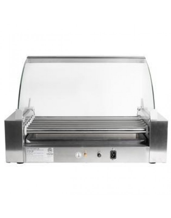 Olde Midway Commercial Electric 18 Hot Dog 7 Roller Grill Cooker Machine 900-Watt with Cover