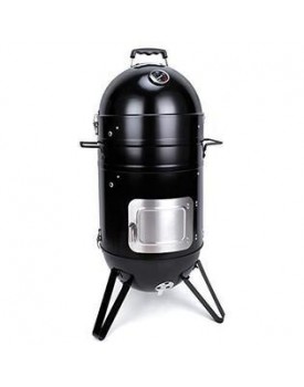 Sougem Charcoal Smoker Grill 14 inch Vertical Combo Water Smoker with a Grill Cover, Black