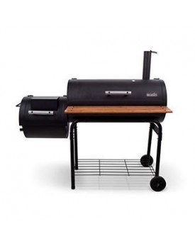 Char-Broil Silver Offset Wheeled Pellet Wood Chip Smoker BBQ Grill, Black