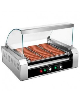 Goplus Commercial 30 Hot Dog 11 Roller Grill Cooker Machine W/ cover CE new