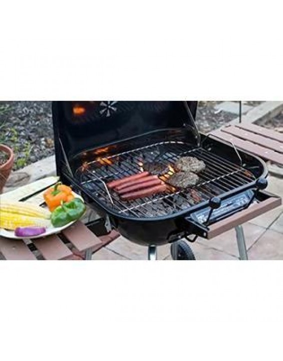 Americana The Swinger with an adjustable six-position cooking grid in black