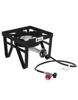 Bestselling Outdoor BBQ Charcoal Grill With Square Furnace 20W BTU Head Diameter 26cm With 1.2m Leather Pipe