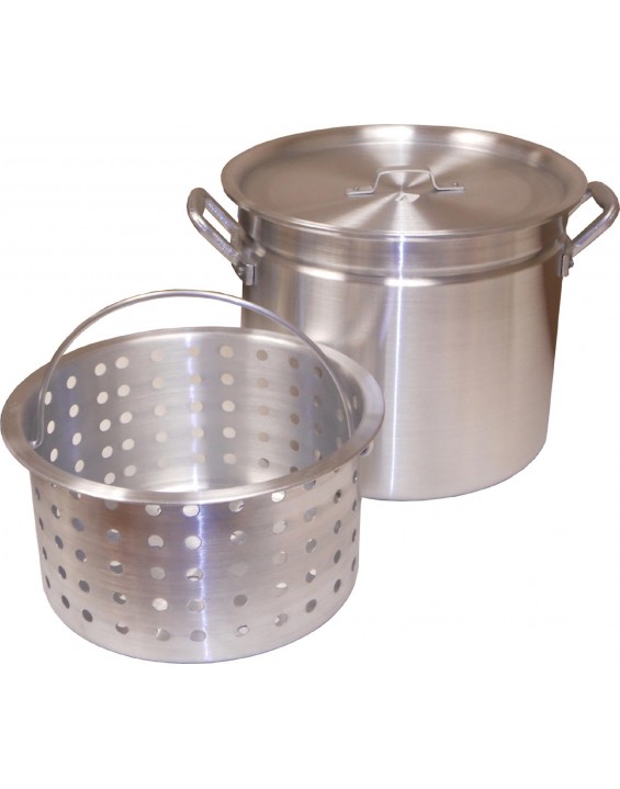 King Kooker® King Kooker KK32R Heavy Duty Aluminum Rimmed Boiling Pot w/ Basket, 32-Quart