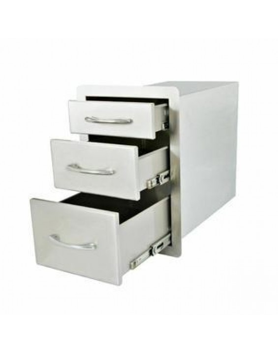 Stanbroil 15w x 21.5h x 23 Depth,Outdoor Kitchen Stainless Steel Triple Access Drawer