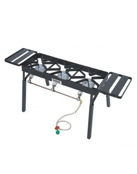 Bayou Classic TB650 Triple Burner Outdoor Patio Stove with Extension Legs
