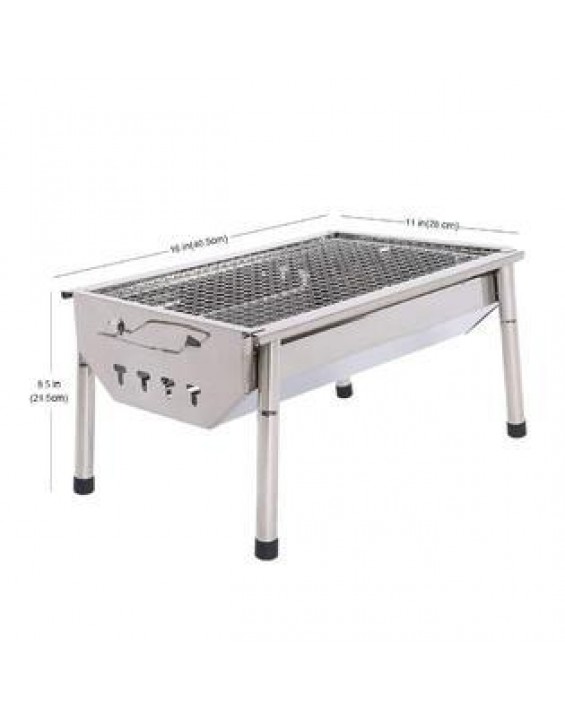 UTOKIA Portable Charcoal Grill with 4 Detachable Legs, Outdoor Stainless Steel Folding Picnic BBQ Grill