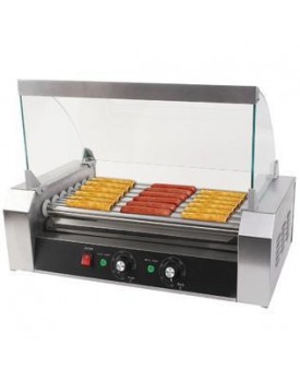 ConvenienceBoutique Hot Dog Grill Cooker Machine with cover for 18 Hotdog 7 Roller