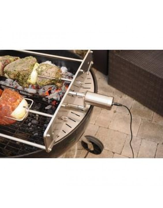 MAL Electronics Automatic Rotating Stainless Steel Add On Set w/ USB port for Weber 26