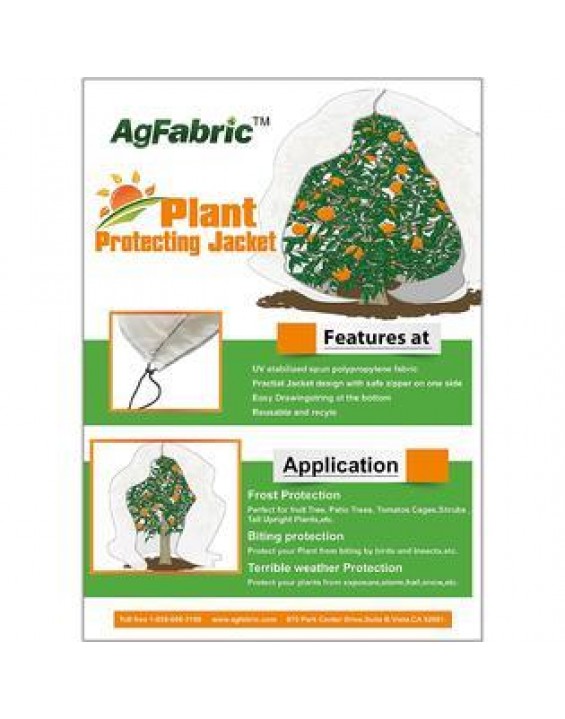 Agfabric Warm Worth Plant Protecting Bag and Tree Cover with Zipper (1.5oz,120''x120'')
