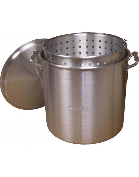 King Kooker® King Kooker KK160 Heavy Duty Aluminum Boiling Pot w/ Basket, 160-Quart