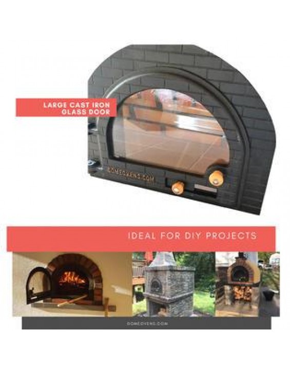 Dome Ovens Cast Iron Glass Pizza Oven Door -  DIY Wood fired Pizza Ovens